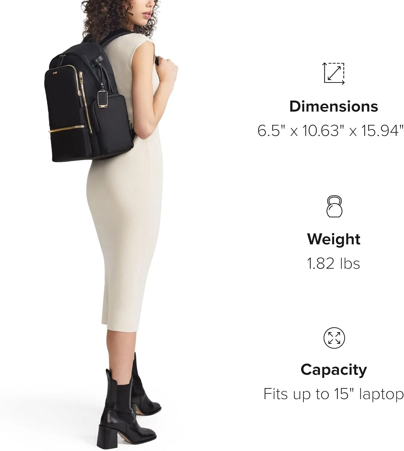 TUMI - Voyageur Celina Backpack - Travel Backpack for Women - For Business, Commute - Holds Up to 16" Laptop - Black & Gunmetal Hardware