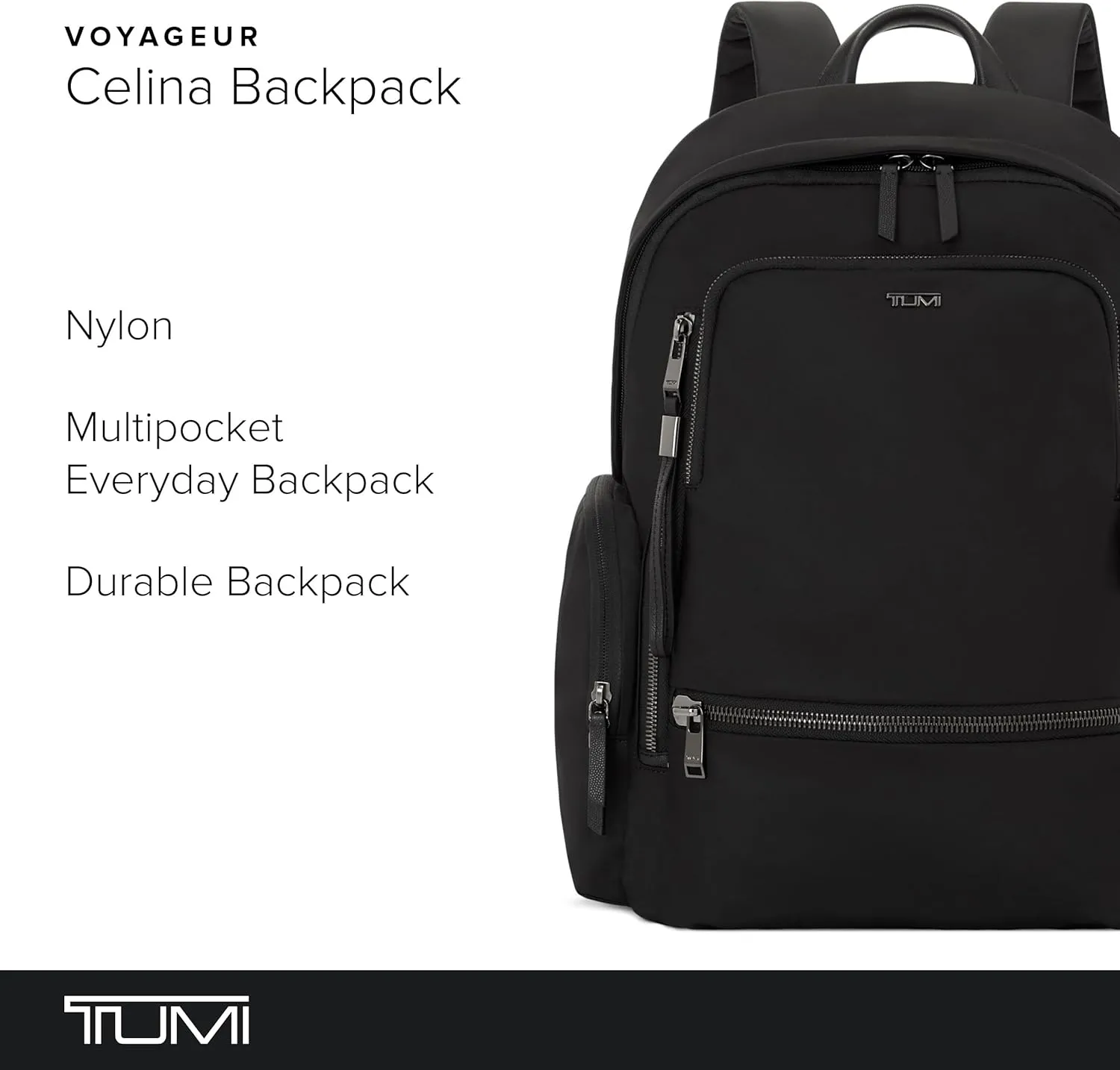 TUMI - Voyageur Celina Backpack - Travel Backpack for Women - For Business, Commute - Holds Up to 16" Laptop - Black & Gunmetal Hardware