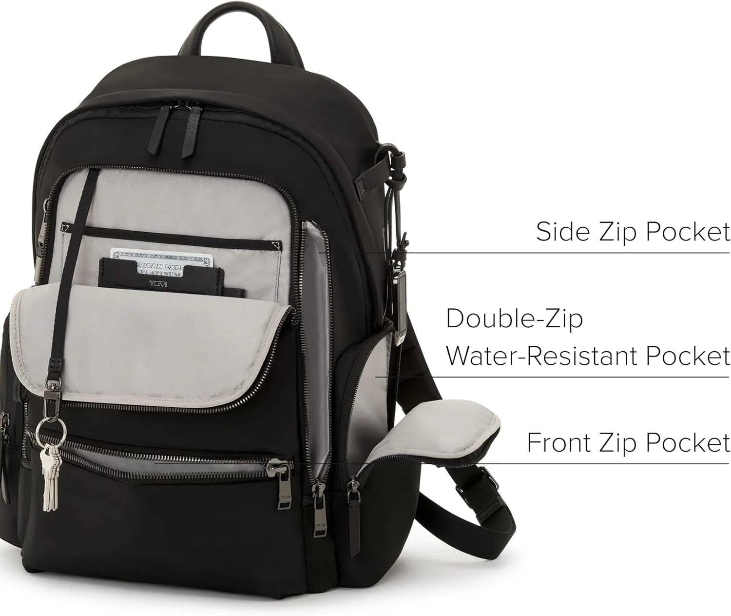 TUMI - Voyageur Celina Backpack - Travel Backpack for Women - For Business, Commute - Holds Up to 16" Laptop - Black & Gunmetal Hardware