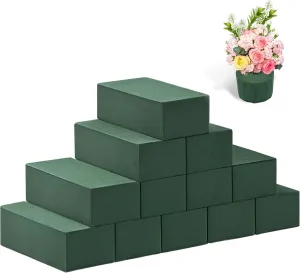 Tunnkit 12 Pcs Wet & Dry Floral Foam Blocks for Fresh and Artificial Flower Arrangement，(7.8" L x 3.5" W x 2.4" H) Flower Foam Brick Florist Foam for DIY Craft Wedding Home Decorations