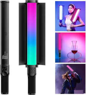 ULANZI VL360 Upgrade RGB Light Wand, 38W Handheld LED Video Light Stick with Barndoor, 2500K-10000K CRI94 , 360°Full Color LED Photography Tube Lighting Stick with 20 Preset Scenes