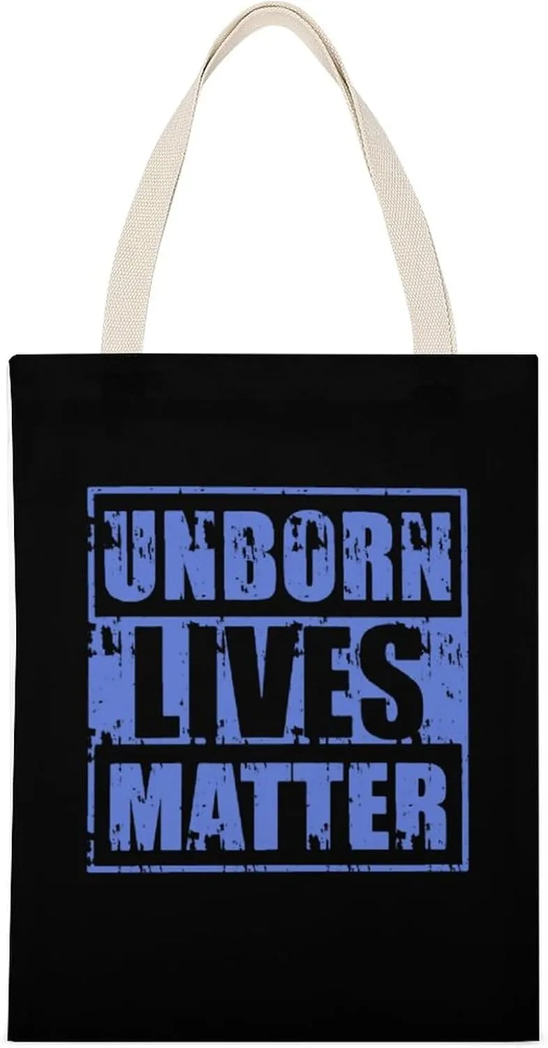 Unborn Lives Matter Casual Canvas Tote Bag Big Capacity Handbag Shoulder Bag Reusable Grocery Canvas Tote Bags
