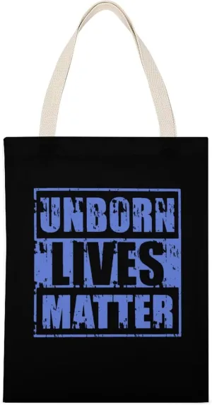 Unborn Lives Matter Casual Canvas Tote Bag Big Capacity Handbag Shoulder Bag Reusable Grocery Canvas Tote Bags
