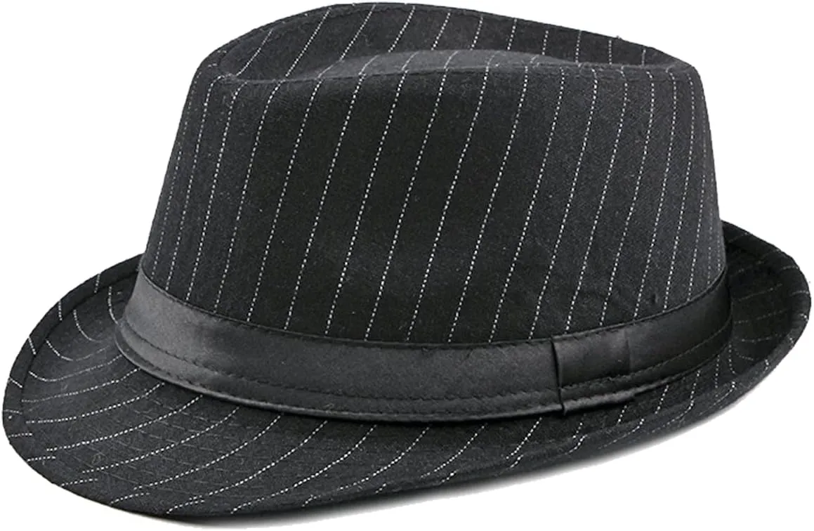Unisex Classic Manhattan Structured Gangster Trilby Fedora Hat