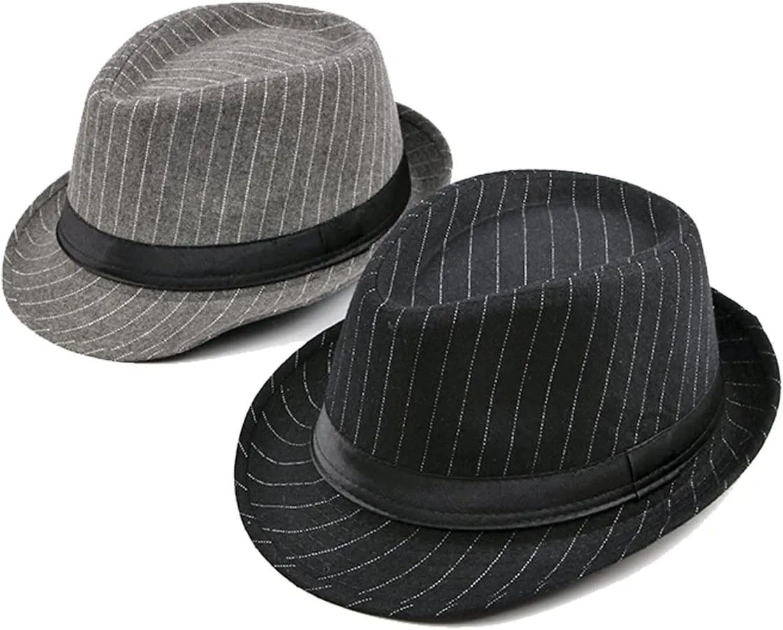 Unisex Classic Manhattan Structured Gangster Trilby Fedora Hat
