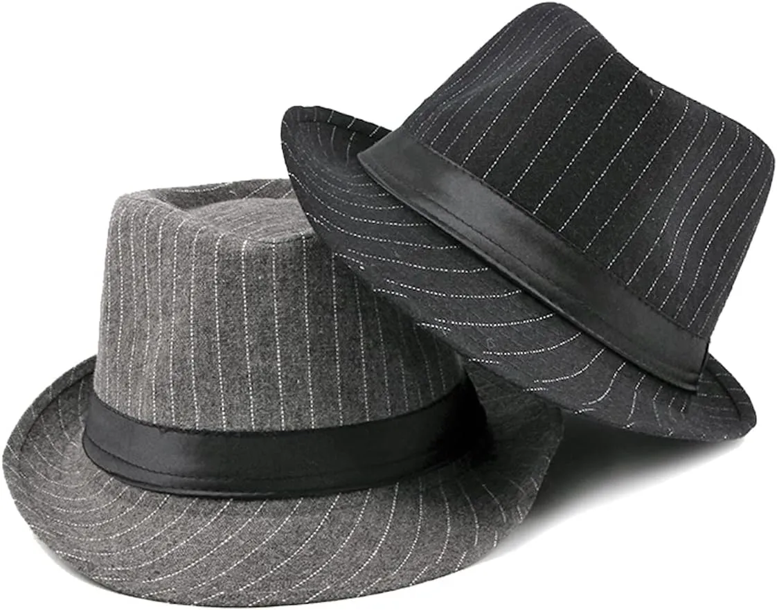 Unisex Classic Manhattan Structured Gangster Trilby Fedora Hat