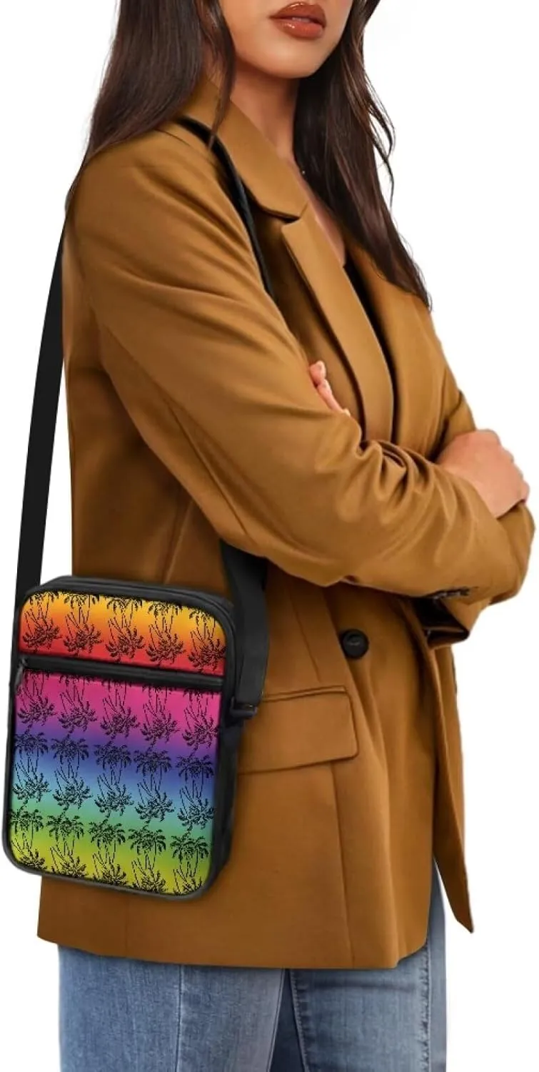 Unisex Fashion Messenger Bag Small Lightweight Crossbody Shoulder Purse Zip Cross Body Satchel with Muti Pockets