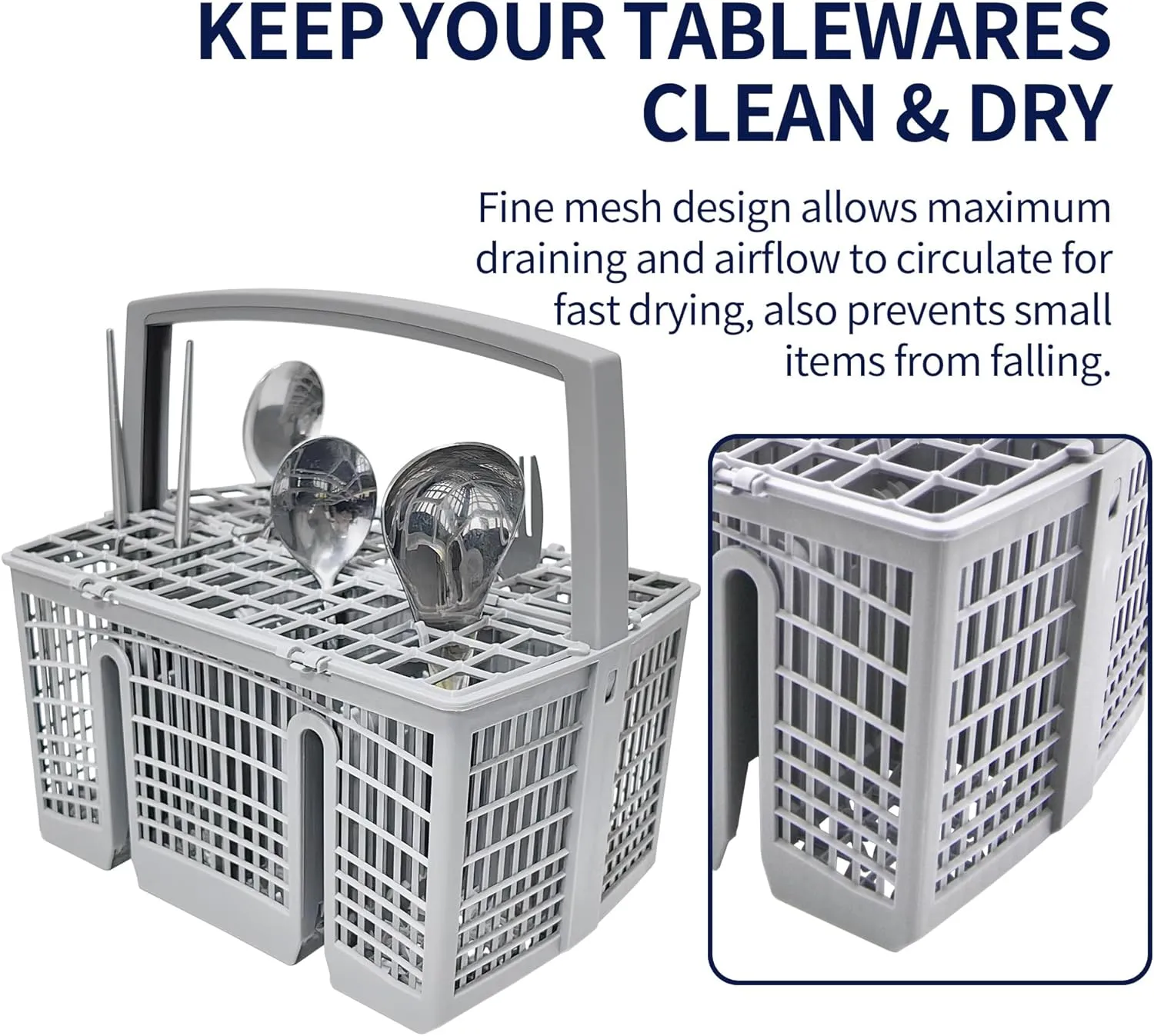 Universal Dishwasher Silverware Cutlery Basket, Dishwasher Utensil Basket for utensils Compatible with most brands- Bosch, Siemens, Gaggenau, Neff