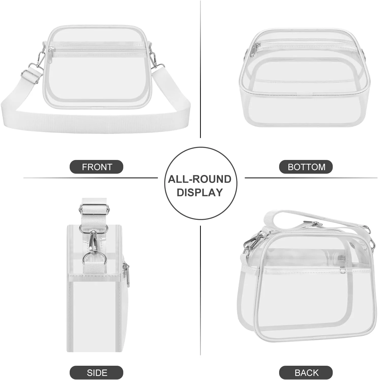 USPECLARE Clear Bag for Stadium Events Clear Purse for Women and Men for Sports Events Concerts Festivals