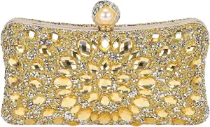 uxcell Evening Bag for Women, Sparkly Crystal Rhinestone Clutch Purse with Chain Strap Shoulder Bag