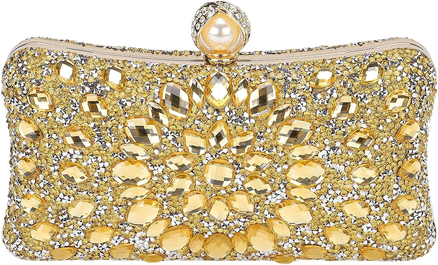 uxcell Evening Bag for Women, Sparkly Crystal Rhinestone Clutch Purse with Chain Strap Shoulder Bag