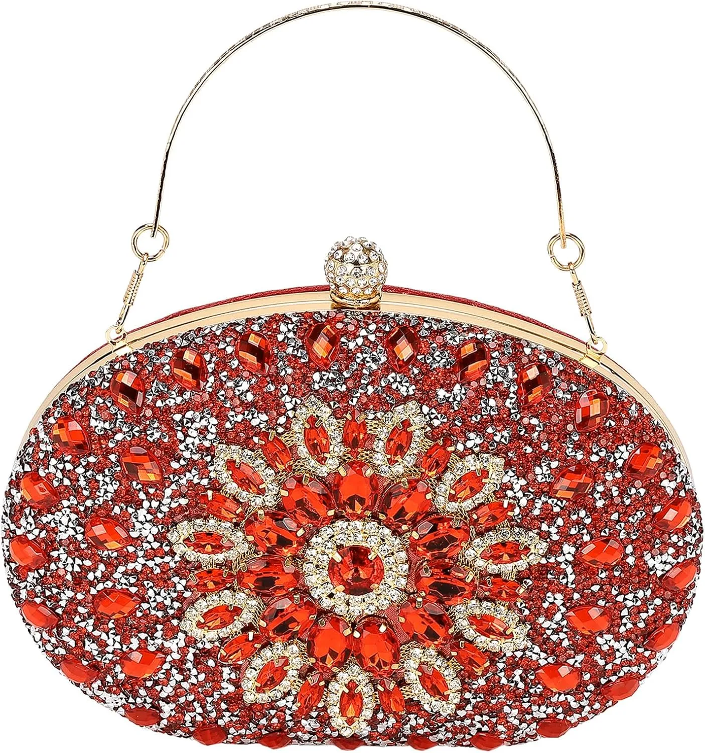 uxcell Evening Bags for Women, Sparkly Crystal Rhinestone Clutch Purse with Chain Strap Shoulder Bag Handbag