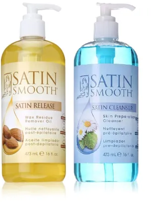VALUE PACK! SATIN SMOOTH Satin Release Wax Residue Remover   Satin cleanser skin preparation cleanser, 16 ounce