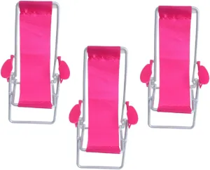 VANZACK 3Pcs Miniature Beach Chair Micro Landscape Mini Chairs for Dolls House Decoration Lightweight and Compact for Miniature Crafts