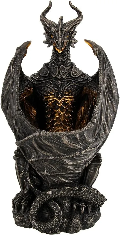 Veronese Design Guardian of The Light Armored Dragon LED Night Light Statue 10 Inch