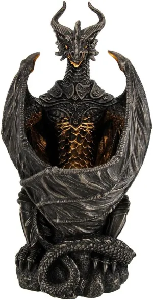 Veronese Design Guardian of The Light Armored Dragon LED Night Light Statue 10 Inch