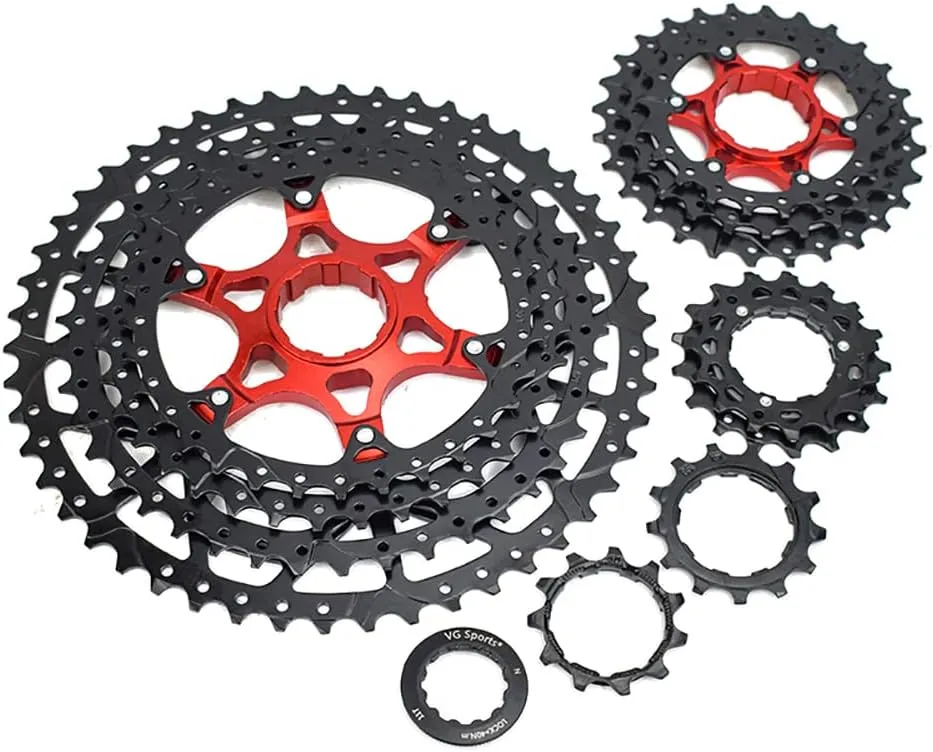 VG SPORTS 8/9/10/11/12 Speed Ultra-Light Bike Cassette for Mountain Bike 11-40T/11-42T/11-46T/11-50T/11-52T MTB Cassette Lightweight Aluminum Bracket Cassette