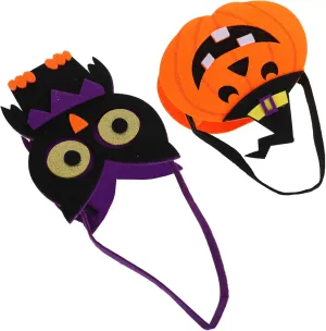 VICASKY Halloween Pumpkin Storage Basket Felt Owl Handbag for Candy Treats Boys and Girls Adults