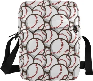 VIGTRO Small Messenger Bag Purse, Sports Baseball Pattern Mini Crossbody Bag with Adjustable Strap for Women Men, Small Shoulder Bag for Travel Outdoor Sports