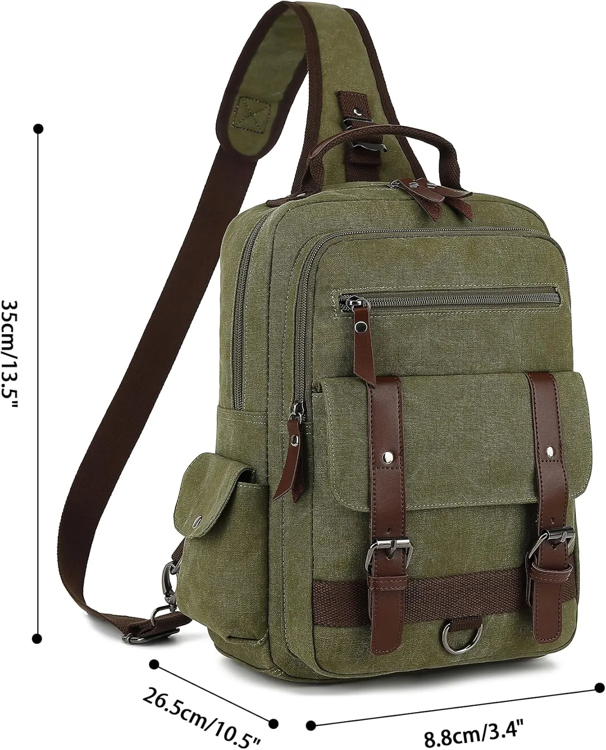 Vintage Messenger Bag, Canvas Backpack for Travel, Men's Shoulder Bag, Dual-use Bag for Hand Carry and Crossbody Carry