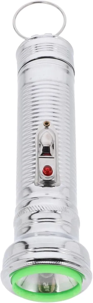 Vintage Metal Flashlight Props Hand-held Torch Battery Operated for Camping Photo Props and Decor