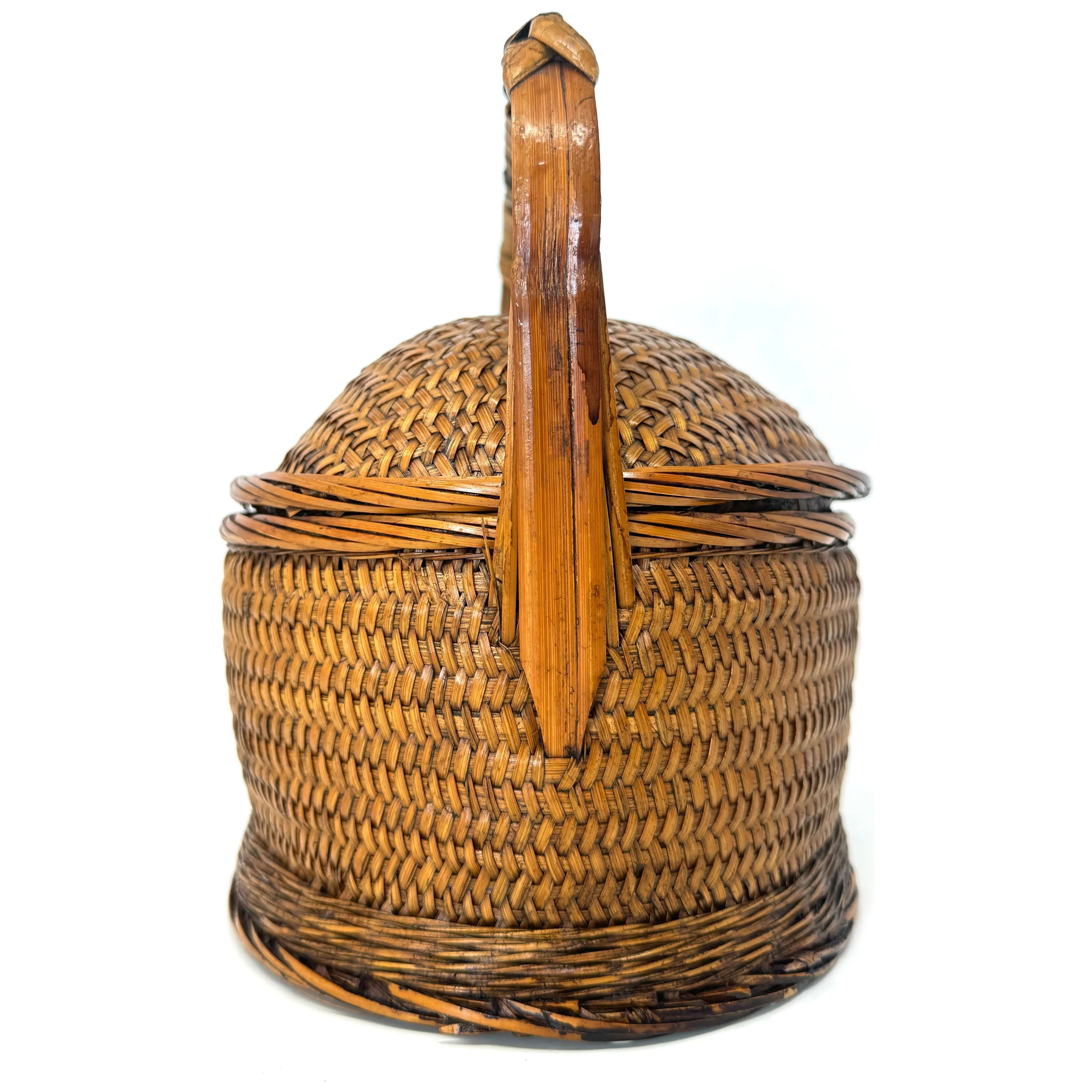 Vintage Philippine Wedding-Style Basket - 9.5" H X 6.5" Diam.