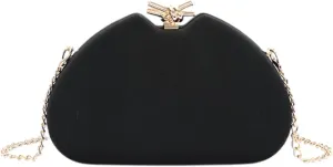 Vintage Satin Iconic Box Clutch Swing Bag Evening Bag for Women with Gold Chain Formal Wedding Bridal Purse Party Handbag