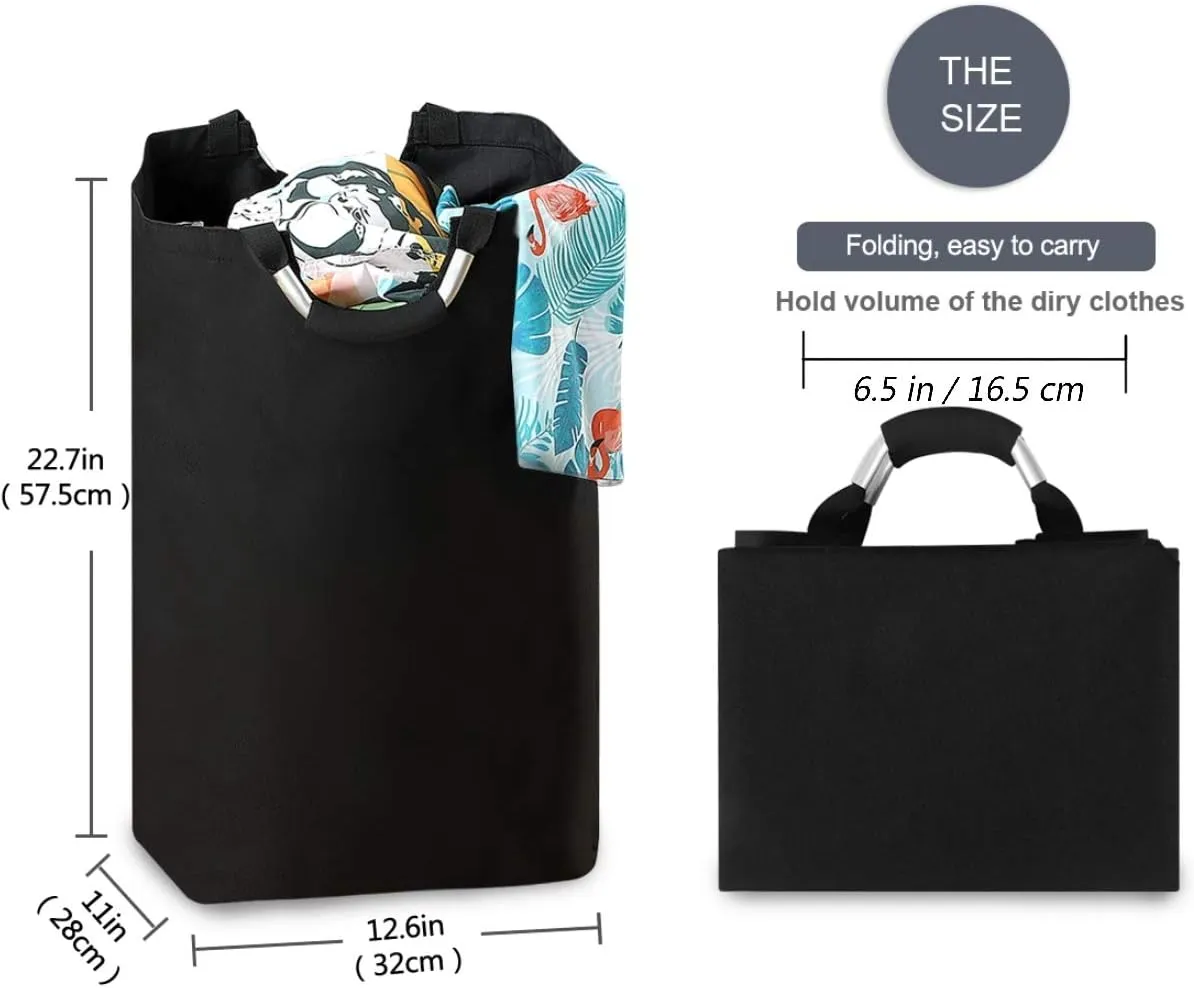 visesunny Sea Whale with Sunlight Large Laundry Hamper with Handle Foldable Durable Clothes Hamper Laundry Bag Toy Bin for Bathroom, Bedroom, Dorm, Travel