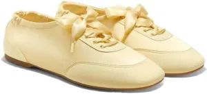 VIVIAIA Cristina Square Toe Smooth Satin Fabric Lace-Up Satin Sneakerina