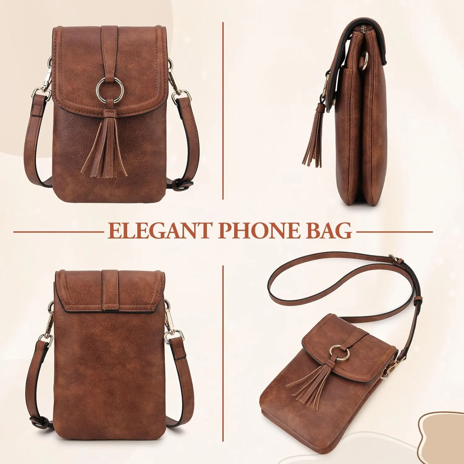 VX VONXURY Small Crossbody Bag for Women, PU Leather Cross Body Cell Phone Purse Shoulder Bag with Adjustable Strap