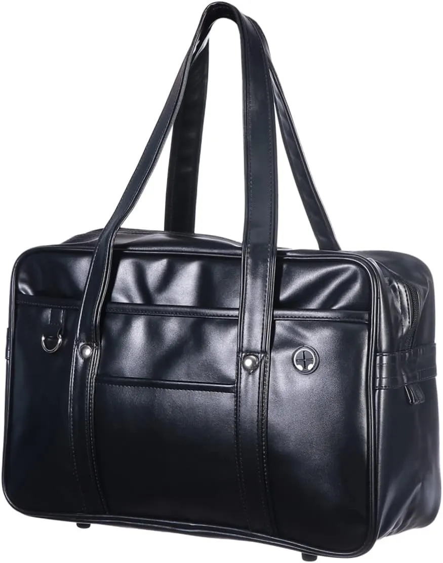 Waterproof Pu Shoulder Bag for Women Men Travel Tote Bag Japanese Uniform Commuter