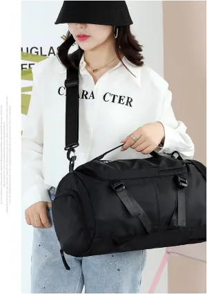Waterproof Sports Backpack Lightweight Swim Gym Bag for Men & Women, Durable Travel Duffle with Shoulder Strap, Yoga Workout Beach Tote.Black