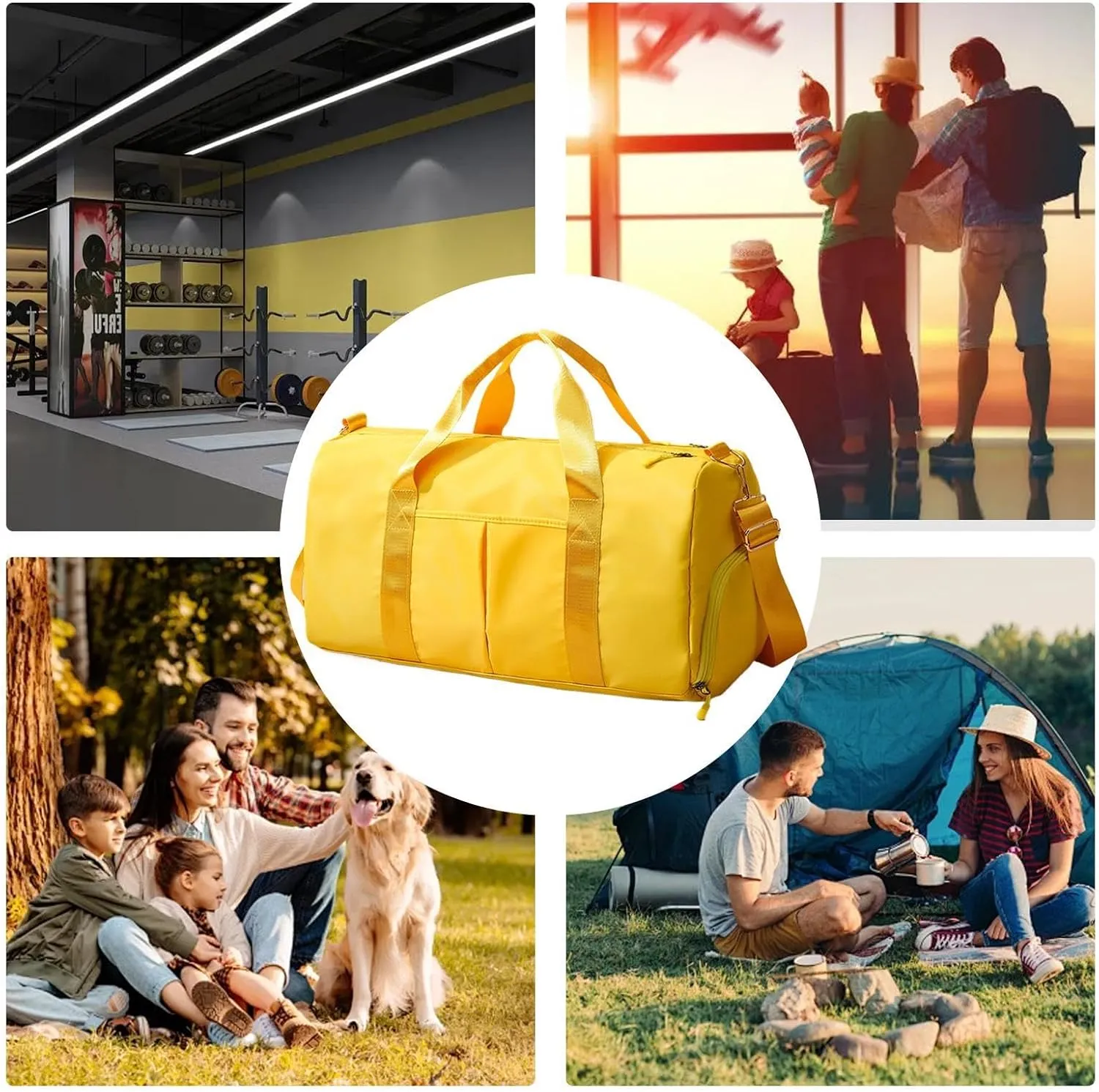 Waterproof Sports Bag - Oxford Cloth Gym Bags with Large Capacity - Multifunctional Fitness Bags, Wear-Resistant Shoulder Bag for Wet and Dry Use