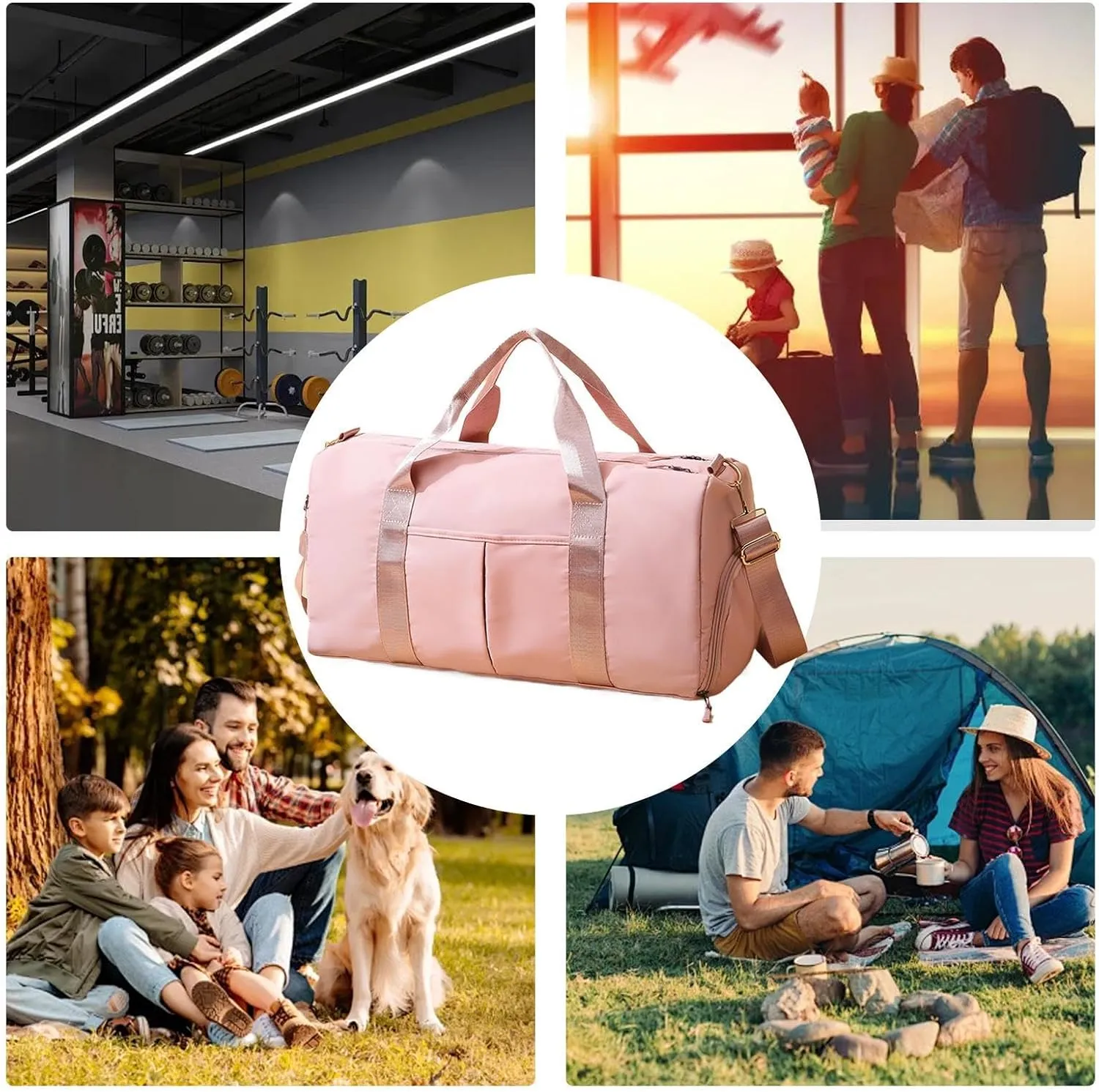 Waterproof Sports Bag - Oxford Cloth Large Capacity Gym Bags - Multifunctional Fitness Bags, Wear-Resistant Shoulder Bag for Wet and Dry Use