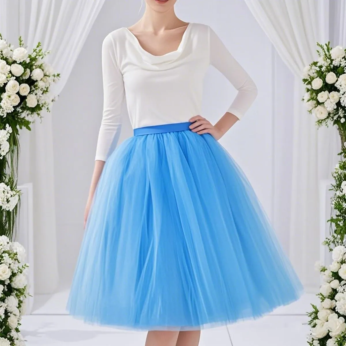 WDPL Adult A-line Tulle Skirt Bridesmaid Petticoat Tutu for Women