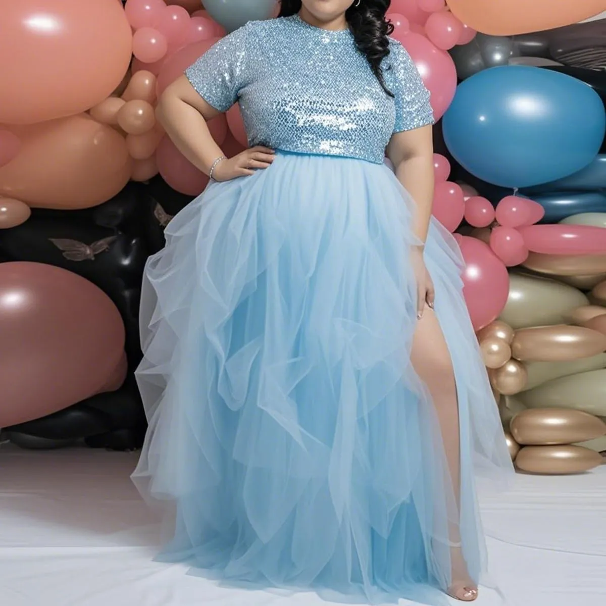 WDPL Wedding Planning Women's Long Maxi Tulle Special Occasion Bustle Night Out Skirt