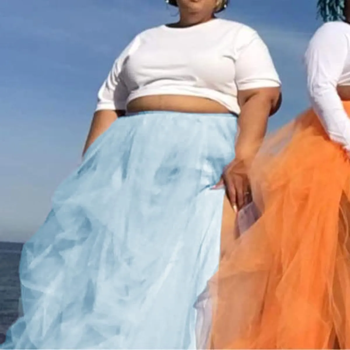 WDPL Wedding Planning Women's Long Maxi Tulle Special Occasion Bustle Night Out Skirt