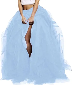 WDPL Wedding Planning Women's Long Maxi Tulle Special Occasion Bustle Night Out Skirt