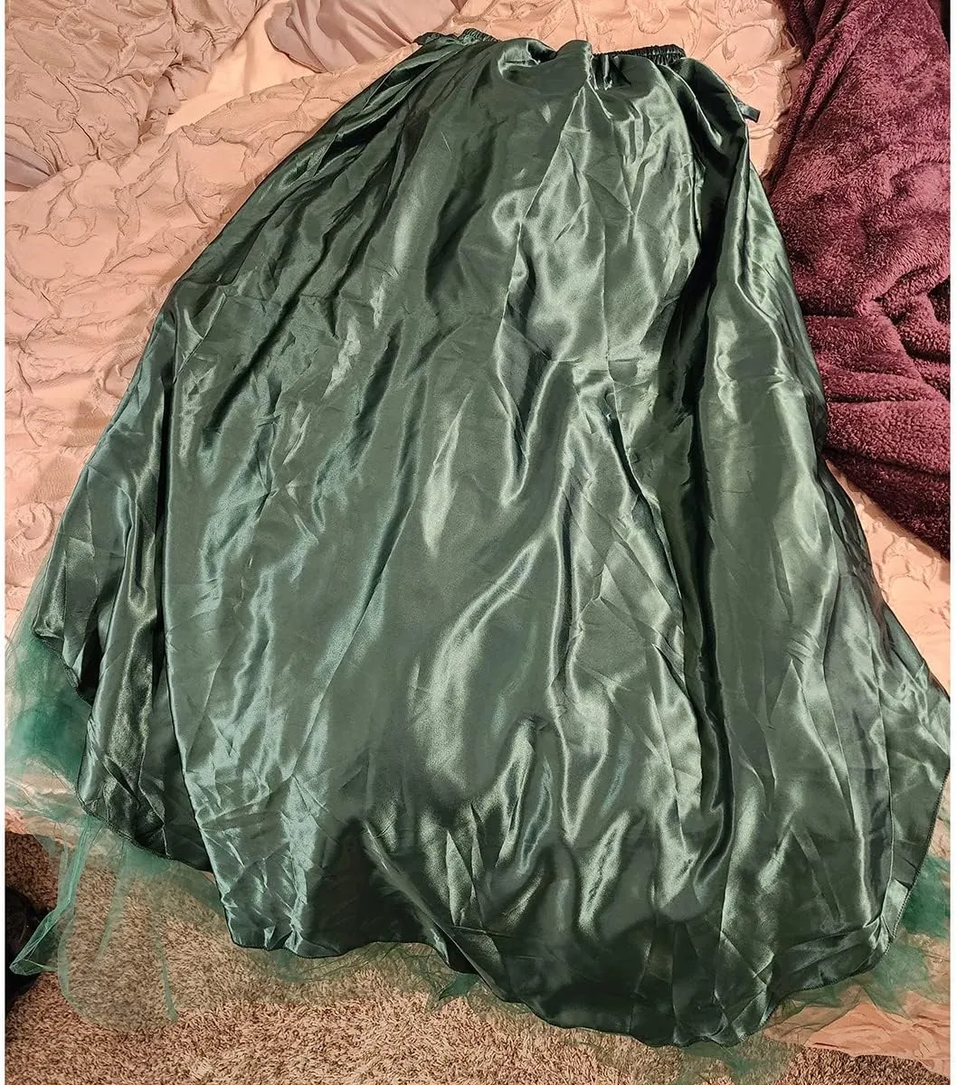 WDPL Women's Long High Low Ruffles Party Tulle Skirt
