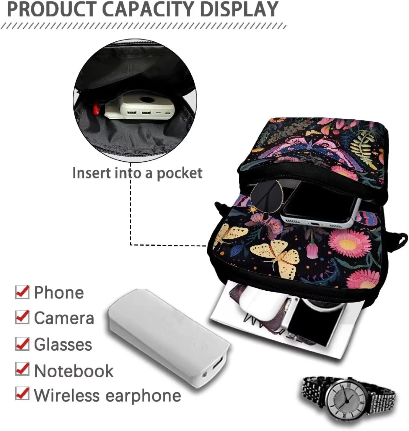 WELLFLYHOM Small Crossbody Bag for Men Women Phone Purse Over Shoulder Handbag Messenger Pouch