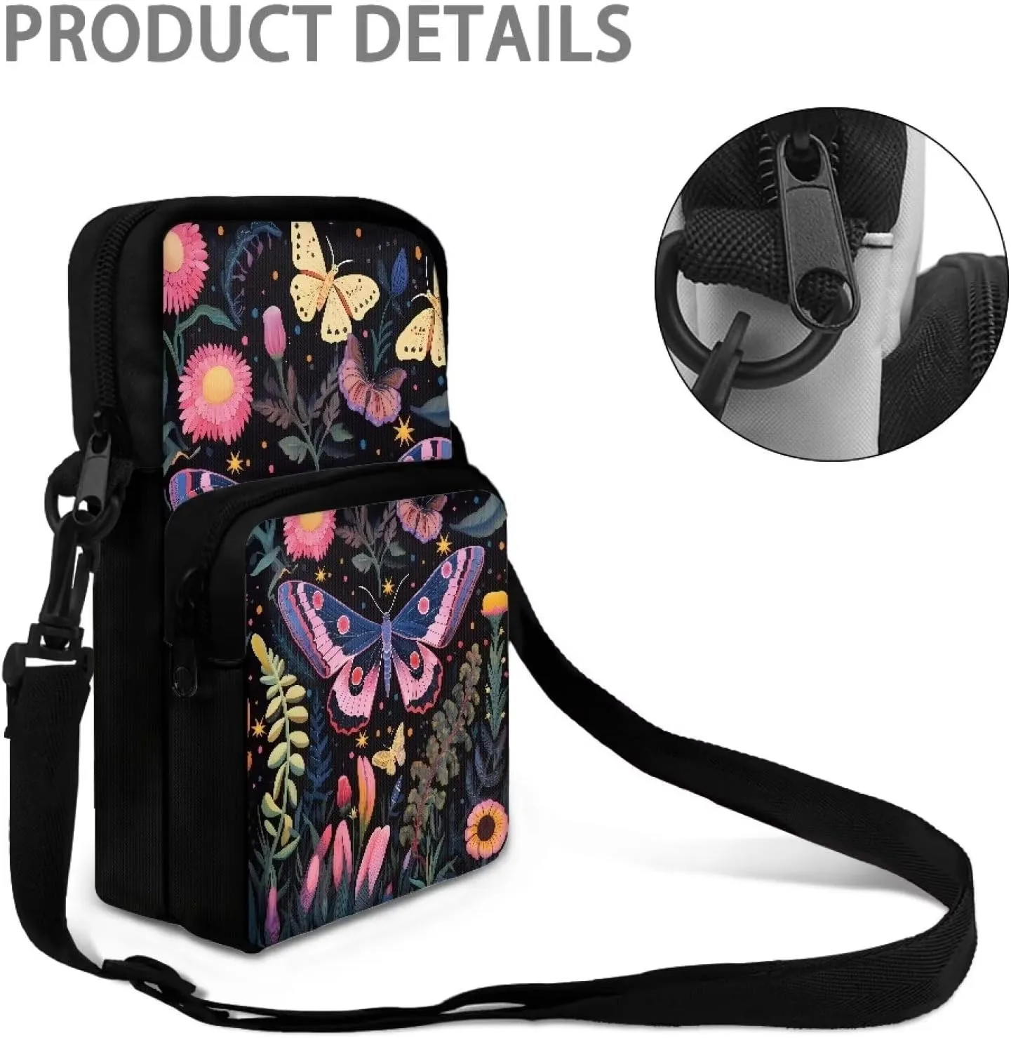 WELLFLYHOM Small Crossbody Bag for Men Women Phone Purse Over Shoulder Handbag Messenger Pouch