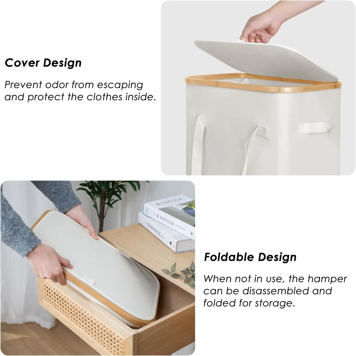 WELTRXE Laundry Basket with Wheels, 110L Large Clothes Hamper for Laundry, Collapsible & Waterproof Laundry Hamper with Lid and Removable Inner Bag, for Laundry Room, Bedroom, Dormitory Storage, Beige