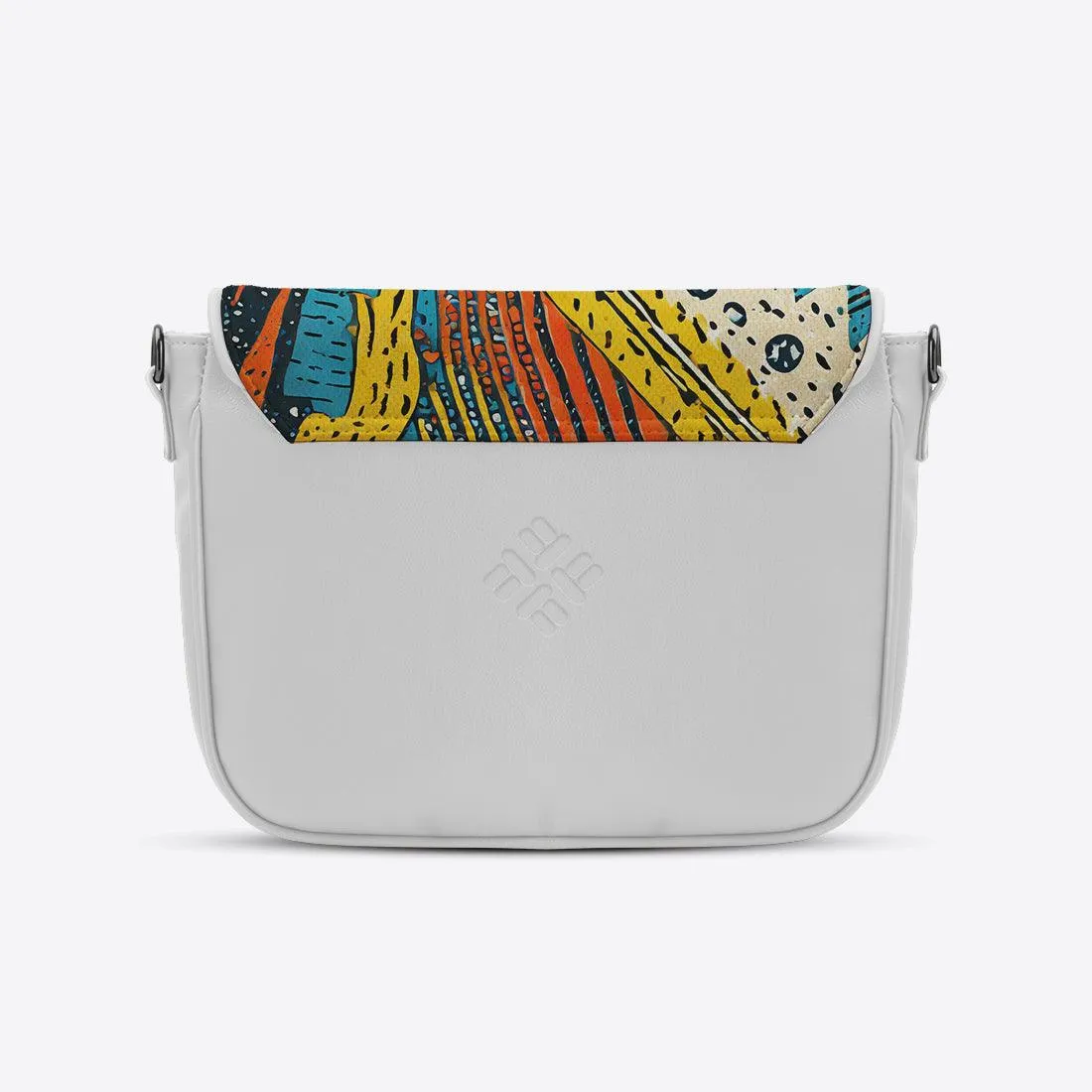 White Messenger Crossbody Mixed Shapes