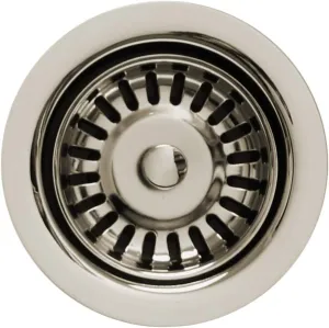 Whitehaus Collection WH200-PN 3 1/2" Waste Matching Basket Strainer Garbage Disposal Trim, Polished Nickel
