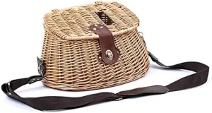 Wicker Basket Fishing Creel Trout Perch Cage Tackle Fisherman Box Outdoor Classical Willow Trout Fishing Creel Basket