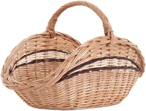 Willow fireplace basket, natural willow for firewood, basket with handle