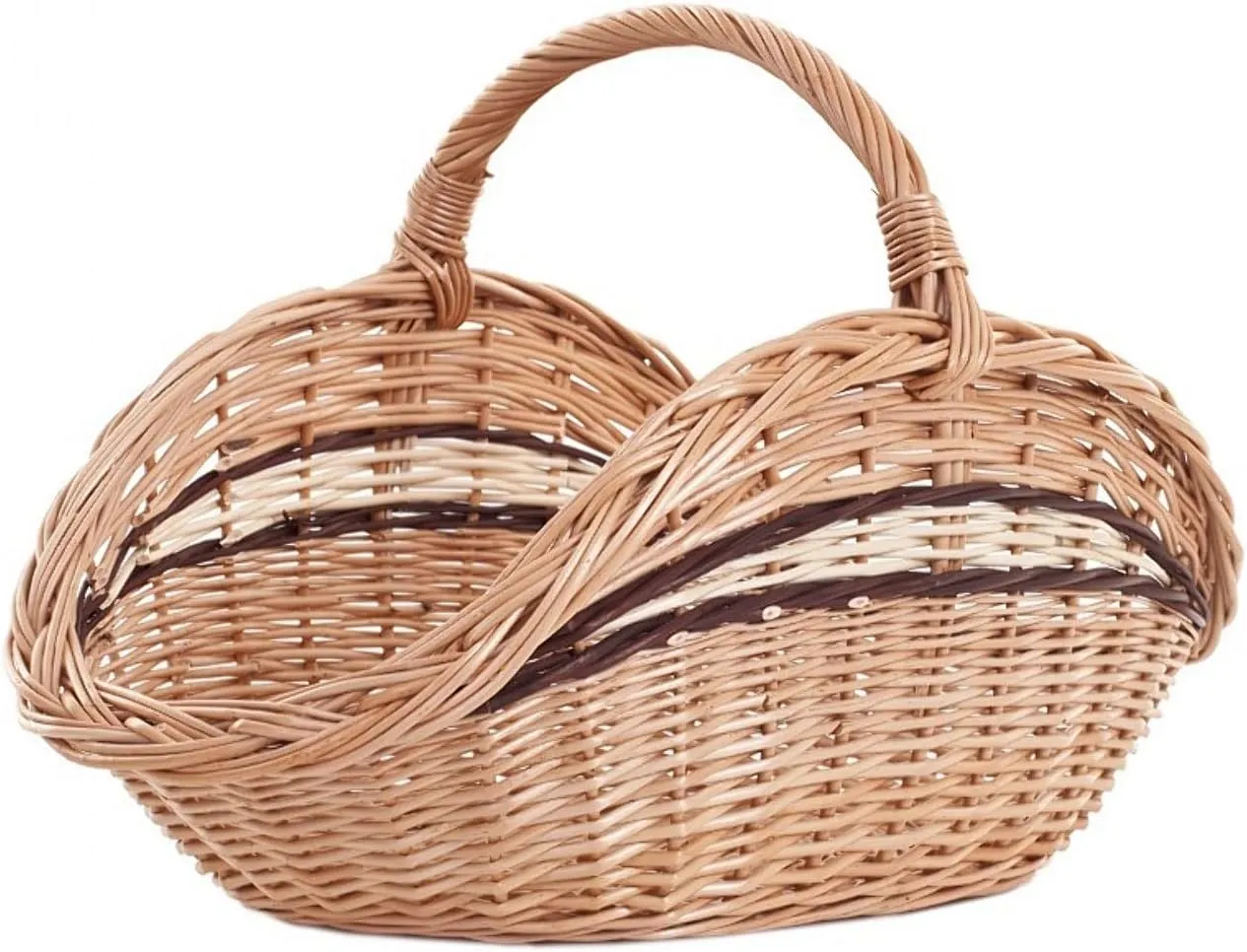 Willow fireplace basket, natural willow for firewood, basket with handle