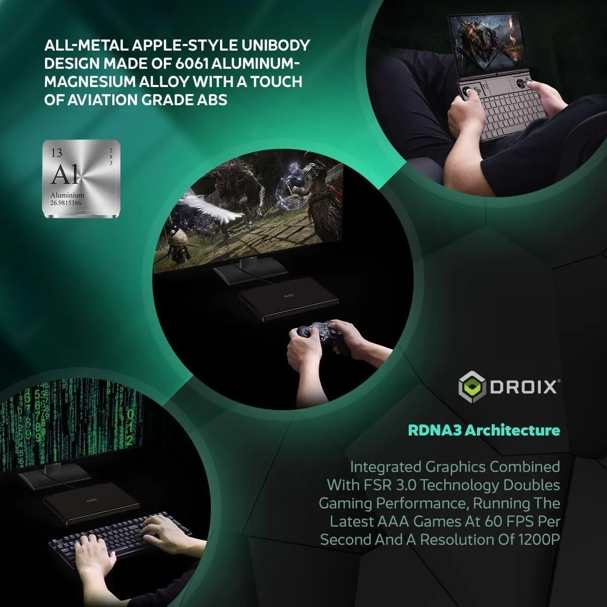 Win MAX 2 2024 Handheld Gaming PC with AMD Ryzen 7 8840U, Radeon 780M GPU, 32GB RAM, 1TB SSD, OcuLink, 10.1" IPS Display, Gaming Controls, Keyboard and touchpad
