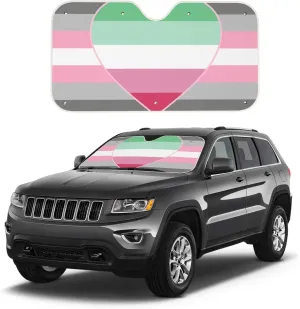 Windshield Car Sunshade Demigirl Abro-Pride Flag LGBTQ Umbrella Foldable SUV Truck Visor Protector Front Window Cover 55x30 in