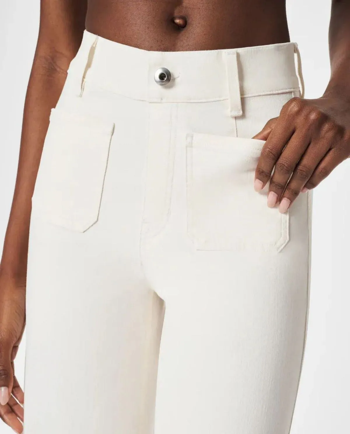 Women Casual Loose Pocket High Waist Wide Leg Jeans